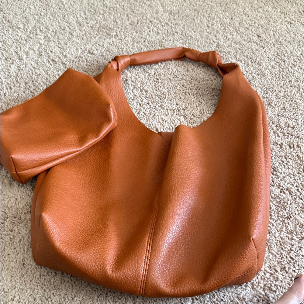Anthropologie light brown love me not  Leather Hobo Bag